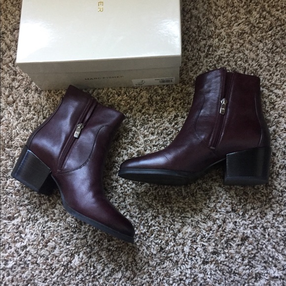 Marc Fisher Shoes - Marc Fisher dark red leather booties